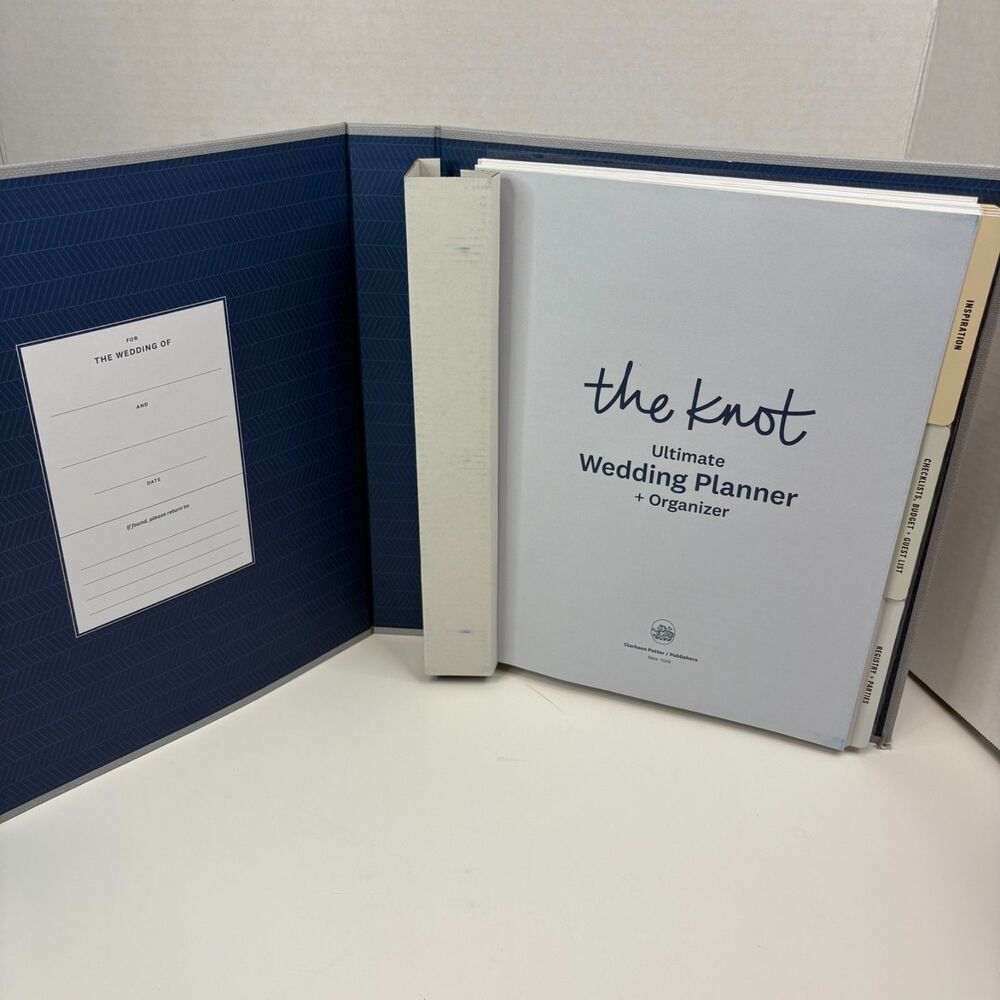 The Knot Wedding Planner/Organizer Binder w/worksheets/checklists/pockets Unused
